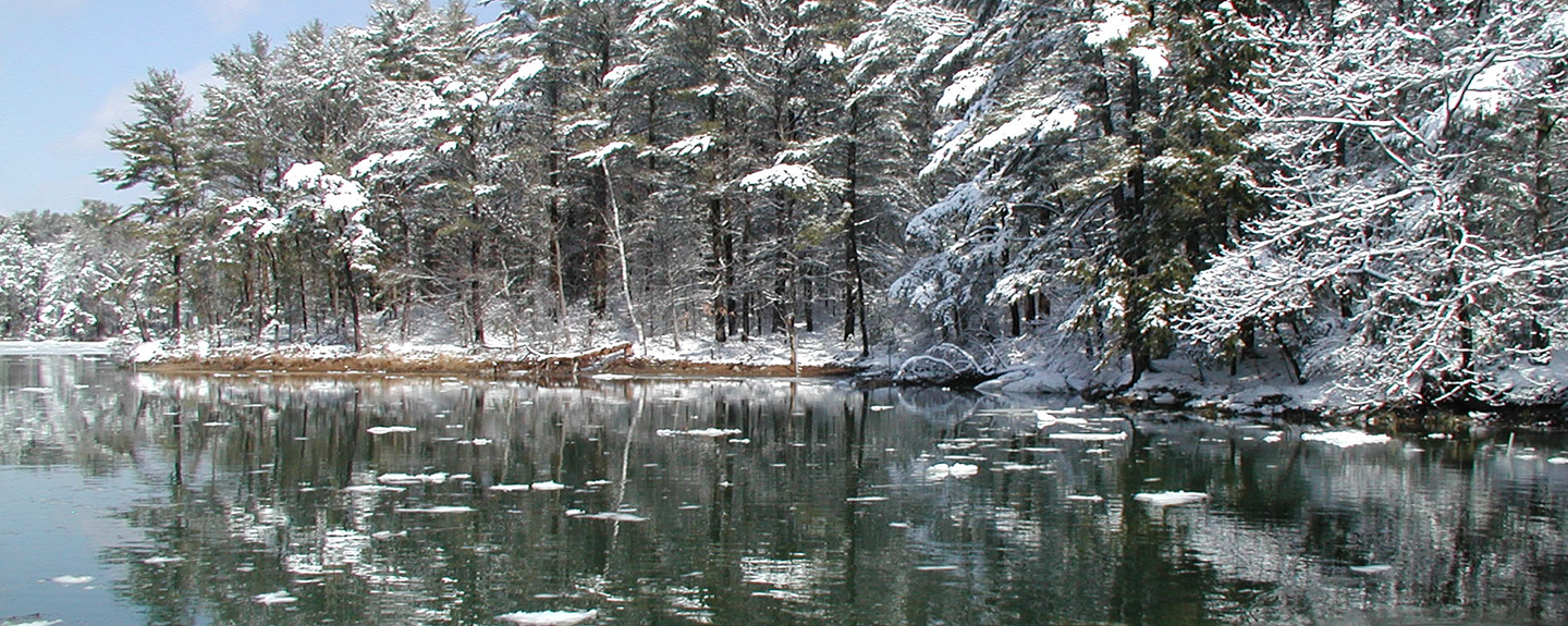 winter scene along the Lamprey River, photo by Rachel Stevens